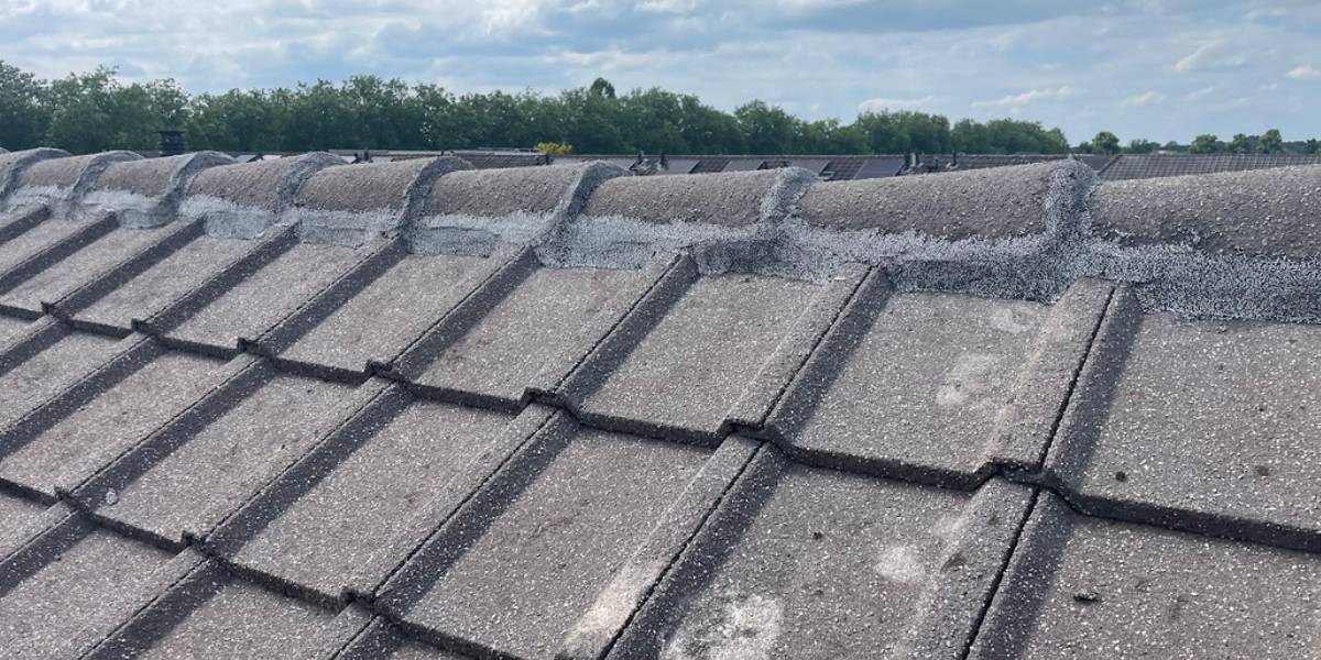 Nokvorst renovatie proces met nieuwe nokvorsten